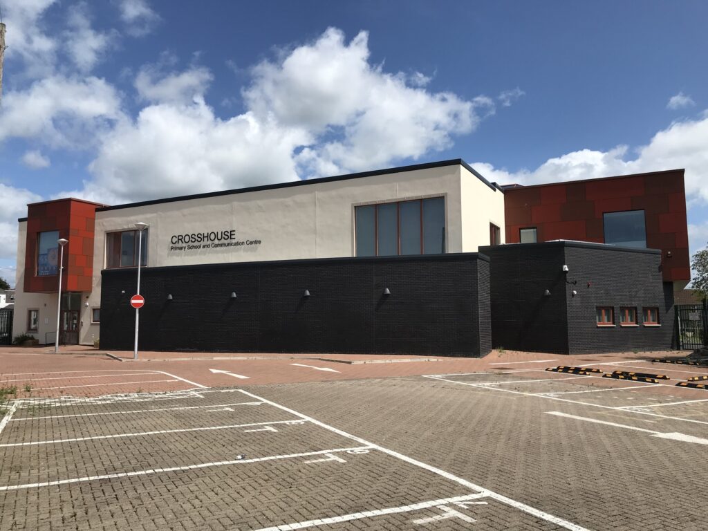 Outside of the Crosshouse Primary School in East Ayrshire
